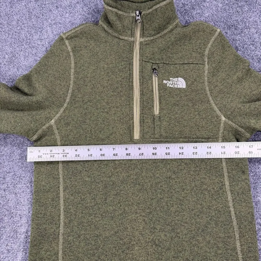 The North Face 1/4 Zip Fleece Jacket Men’s XS Green Textured Pullover Outdoor
